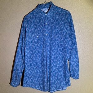 Wrangler western pearl snap dress shirt